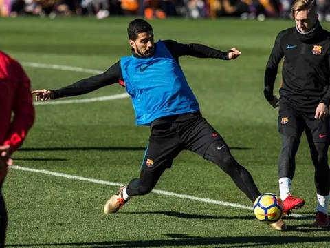 Suarez hâm nóng sân tập, sẵn sàng phá lưới Levante