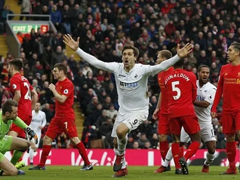 Swansea quật ngã Liverpool trong hiệp 2 siêu kịch tính