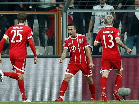 Thắng dễ Besiktas, Bayern Munich hiên ngang tiến vào vòng 8 đội mạnh nhất