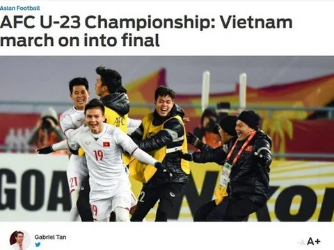 Báo chí thế giới ca ngợi chiến tích kỳ diệu của U23 Việt Nam