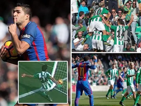 Trọng tài tước bàn thắng, Suarez giải cứu Barca ở Benito Villamarin