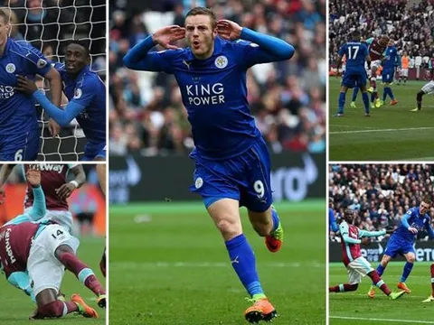 Vardy, Mahrez lập công, Leicester có trận thắng thứ tư liên tiếp