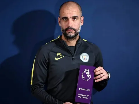 Vượt Mourinho & Conte, Pep giật giải lần đầu ở Anh