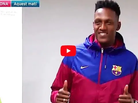 Yerry Mina không chút bỡ ngỡ trong ngày đầu đến Camp Nou