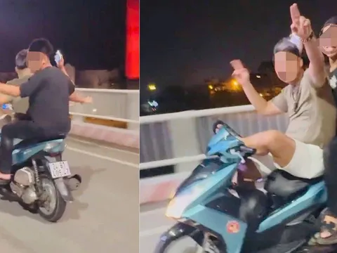 Thanh niên điều khiển xe máy bằng chân, khoe trên TikTok gây tranh cãi