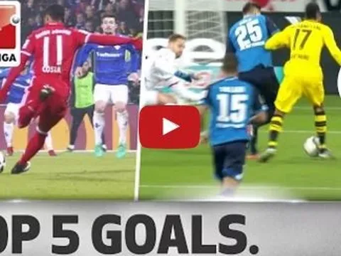 5 bàn thắng đẹp nhất vòng 15 Bundesliga