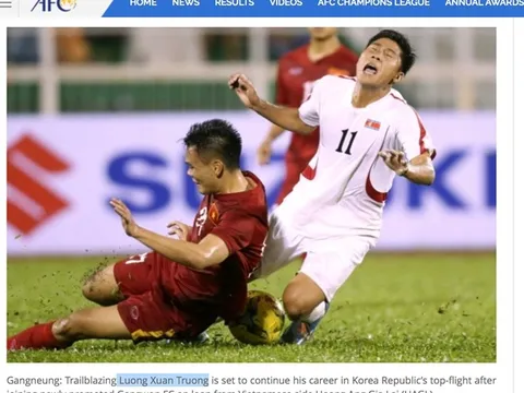 AFC nhầm Xuân Trường với hậu vệ CLB Quảng Ninh