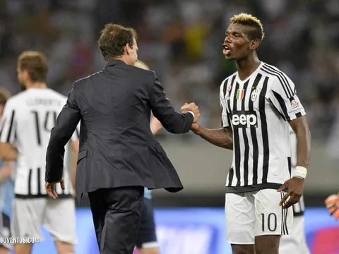 Paul Pogba và Max Allegri đọ tài dứt điểm tại Juventus