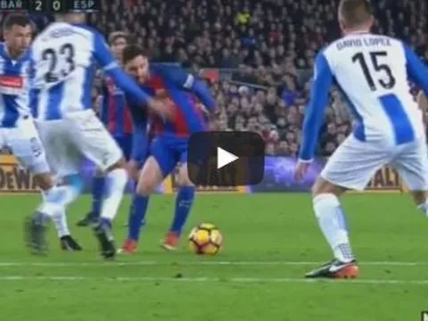 Pha rê bóng như đá PES của Lionel Messi vs Espanyol