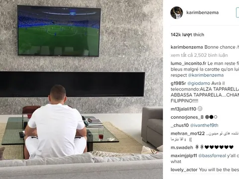 Benzema lẻ loi ngồi nhà xem Pháp thi đấu tại EURO