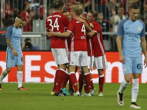 Man City bại trận trước Bayern trong trận ra mắt của Pep