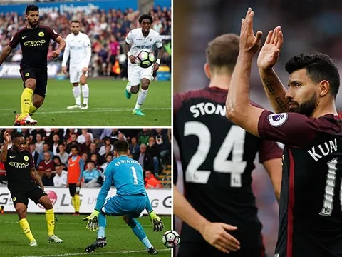 Aguero giúp Man City duy trì thế độc tôn tại Premier League
