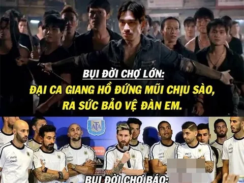 Ảnh chế: “Bụi đời” Messi dẫn 500 anh em càn quét chợ báo; Giang hồ Balotelli tuyên bố quẩy tới bến bằng “chim sắt”