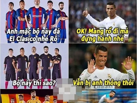 Ảnh chế: Cáo xanh từ tốn lên đỉnh châu Âu; CR7 ‘tốc biến’ Siêu kinh điển vì Bà xã mặc áo vàng