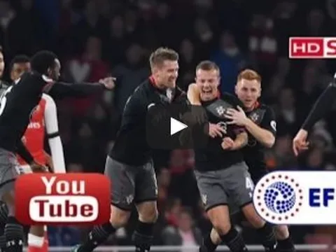 Arsenal 0-2 Southampton (tứ kết League Cup)