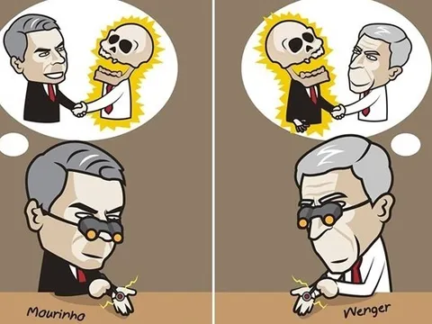 Biếm họa Mourinho và Wenger tự hại lẫn nhau