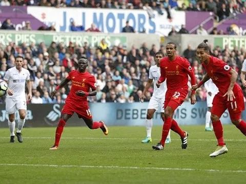 Bùng nổ trong hiệp hai, Liverpool lội ngược dòng ngoạn mục trước Swansea City