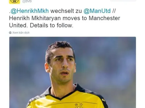 CHÍNH THỨC: Dortmund xác nhận bán Mkhitaryan cho Man United