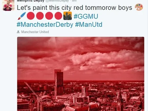Memphis Depay đã 'nhuộm đỏ' thành Manchester