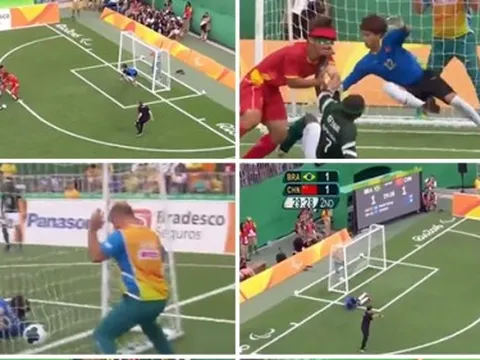 Cầu thủ khiếm thị tái hiện Ronaldinho ghi bàn hạ đẹp Trung Quốc