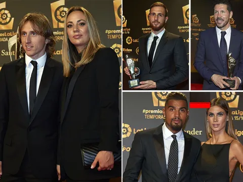 Chùm ảnh: Dàn sao Atletico thống trị buổi lễ trao giải đầy tranh cãi của La Liga