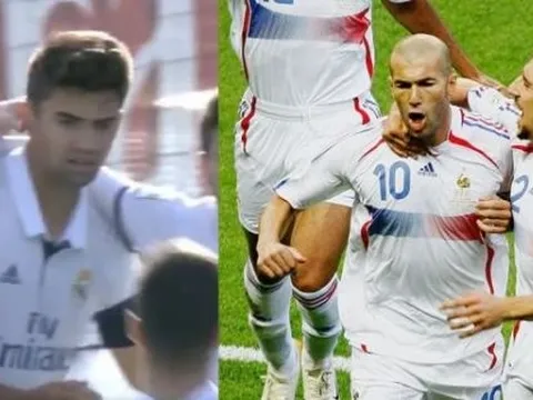 Con trai Zidane tái hiện cú panenka kinh điển của bố