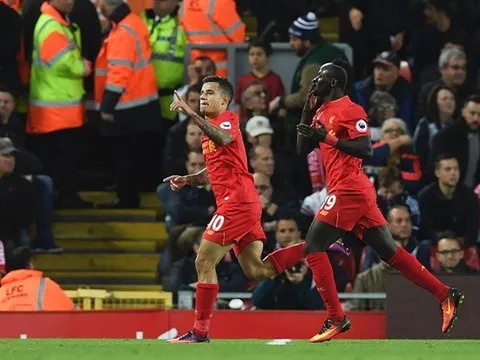 Coutinho và Mane lập công, Liverpool thắng dễ West Brom trên sân nhà