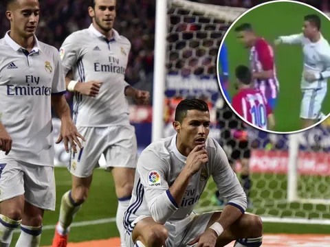 Cristiano Ronaldo suýt "tẩn" Koke tại derby Madrid