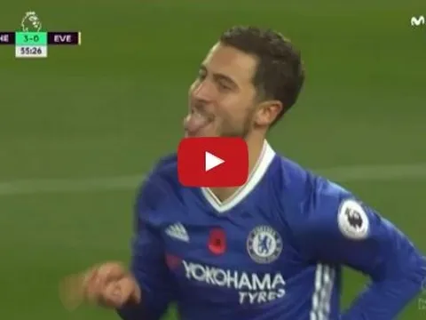Eden Hazard chơi cực hay trong trận Chelsea 5-0 Everton