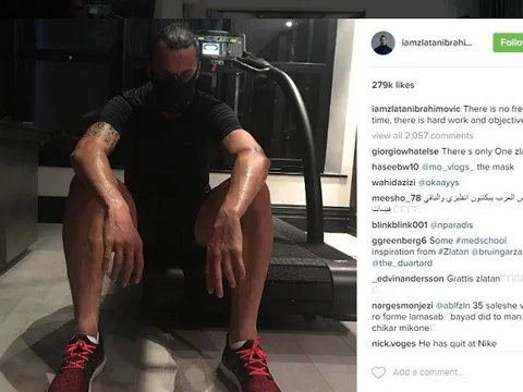 Ibrahimovic hăng say luyện tập trong ngày nghỉ