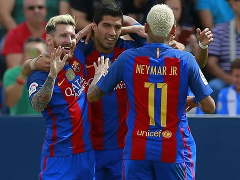 MSN lần đầu cùng nổ hiệp một, Barca hủy diệt tân binh La liga