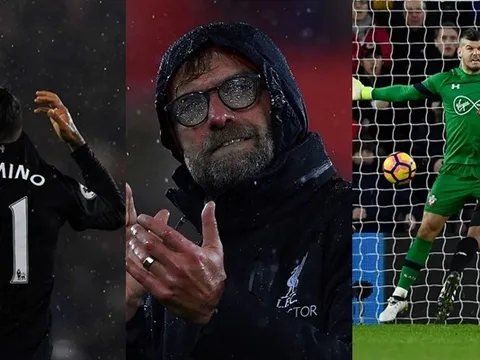 Liverpool của Jurgen Klopp bất lực rời St Mary's dưới cơn mưa tầm tã