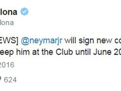 Nóng: Neymar sẽ ký hợp đồng mới với Barcelona vào thứ Sáu