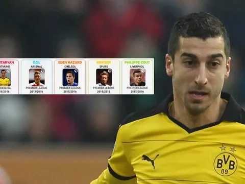 So sánh Henrikh Mkhitaryan với những nhạc trưởng hàng đầu Premier League