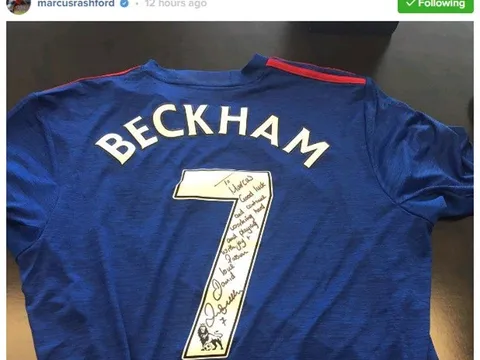 Rashford nhận quà khích lệ từ đàn anh David Beckham