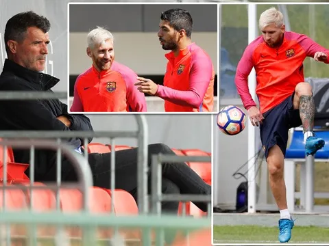 Roy Keane ủ dột nhìn dàn sao Barcelona vui vẻ tập luyện