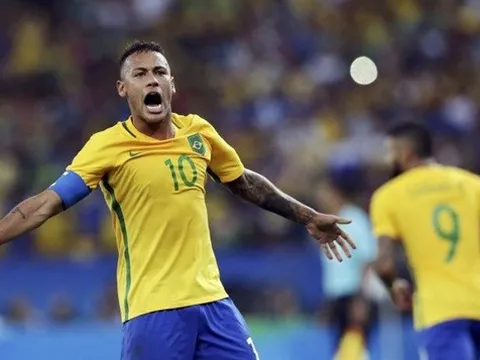 Siêu phẩm đá phạt của Neymar vào lưới Olympic Đức