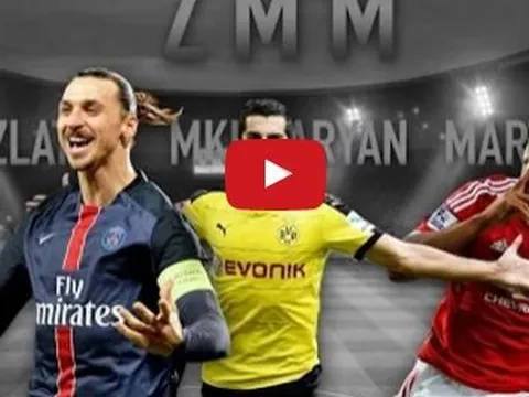 Sức hủy diệt của bộ 3 Zlatan - Mkhitaryan - Martial