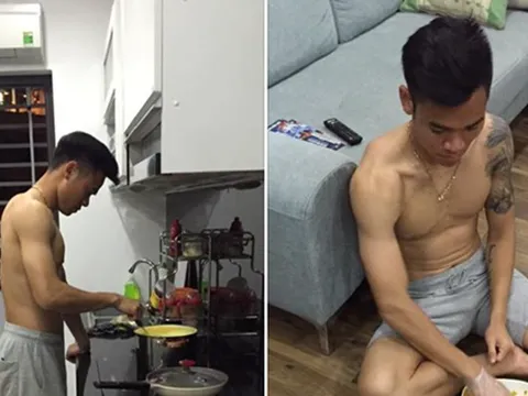 Thủ môn tuyển Việt Nam vào bếp chăm vợ mang bầu