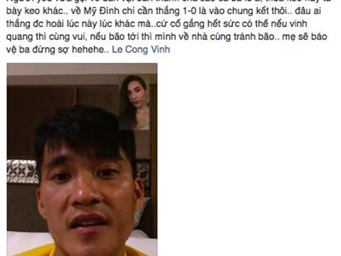 Thủy Tiên an ủi Công Vinh sau trận thua Indonesia