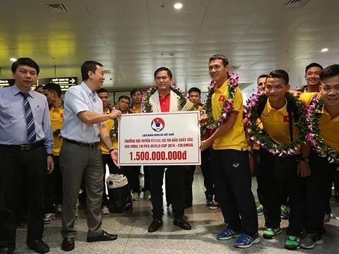 VFF thưởng ĐT futsal Việt Nam 1,5 tỷ đồng