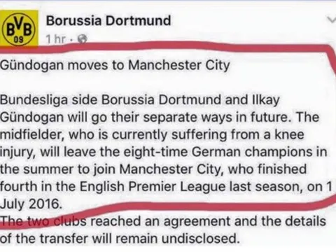 Vừa bán được Gundogan, Dortmund đã 'troll' ngay Man City