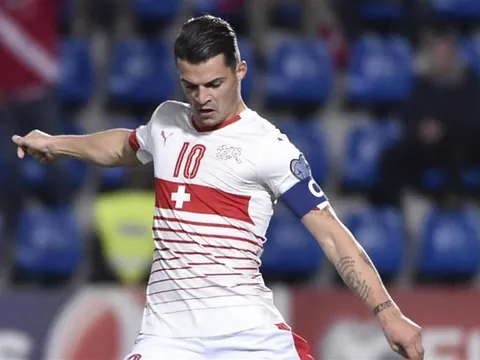 Xhaka tự hào vì lần đầu làm thủ quân của Thụy Sĩ