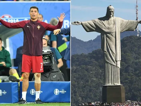 Cảnh Ronaldo bị triệt hạ giống với... Chúa Jesus bị đóng đinh
