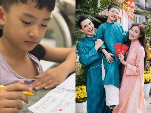 Thúy Diễm khoe góc nghiêng điển trai như Lương Thế Thành của quý tử quốc tịch Mỹ, dân mạng còn hết lời khen ngợi 1 chi tiết
