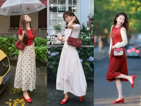 Giày ballet đỏ: điểm nhấn nhỏ nhưng đủ làm thay đổi cả outfit