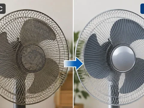 Mẹo làm sạch quạt điện không cần tháo khung, bụi bẩn bong nhanh chỉ sau vài phút