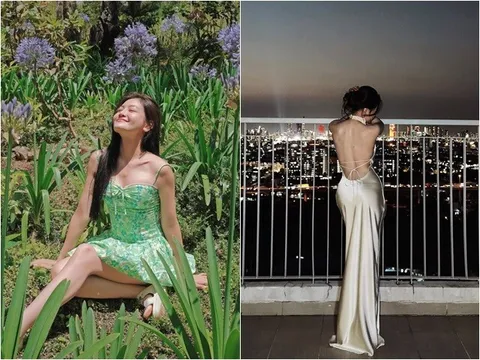Gái xinh Hà Nội đóng cảnh gợi cảm khi mới 18 tuổi nay ngày càng quyến rũ, khoe lưng trần buông lơi trước biển đêm