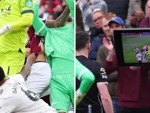 Lộ góc máy Gabriel kéo áo khiến West Ham mất bàn