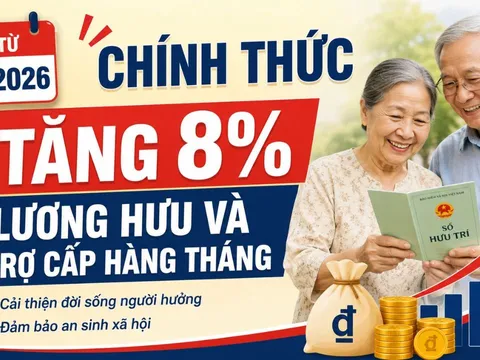 Kể từ 1/7/2026: Chính thức tăng 8% lương hưu và trợ cấp hàng tháng, hàng triệu người được nhận thêm tiền